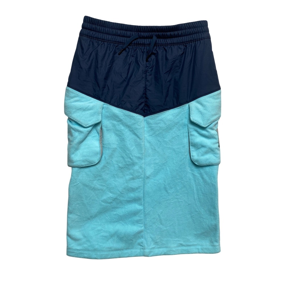 Nike Skirt Girls Small Blue DJ5751-437 Fleece Cargo Snap Side Vents Mixed Media